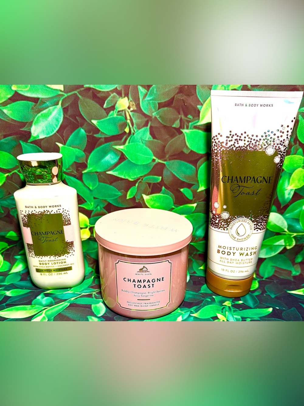 3 NWT Champagne Toast Bath And Body Works Items.